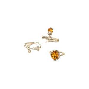 Set 3 inele - argintii - cu pietre - Sona C25 - imagine