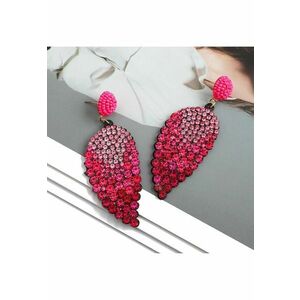 Cercei roz - forma de aripi - cu pietre - Reika C8 - imagine