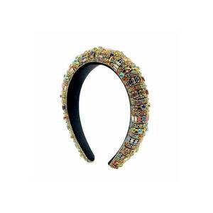 Bentita neagra - bufanta - cu pietre multicolore - Thilde C2 - imagine