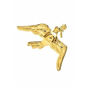 Brosa aurie - din otel inoxidabil - forma de porumbelul pacii - suflat cu aur 18k - Wiger C1 imagine
