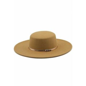 Palarie bej - stil canotiera - cu bor lat - Axa - imagine