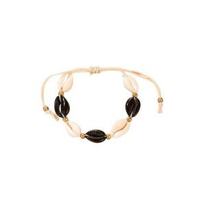 Bratara de picior - bej - cu scoici negre - Cintia C1 - imagine