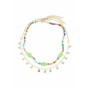 Set 2 coliere - cu margelute colorate si stelute aurii - Marsha C9 - imagine