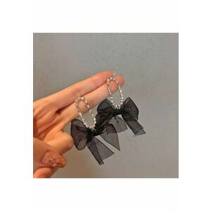 Cercei aurii - cu pietre si funda neagra - Asmund C18 - imagine