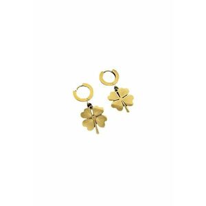 Cercei aurii - suflati cu aur 14k - forma de trifoi cu patru foi - Aliza C1 imagine