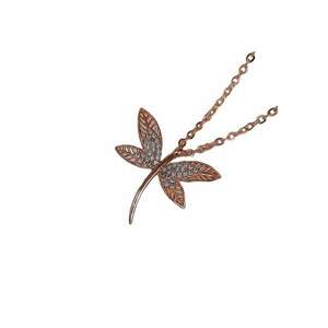 Colier rose gold - forma de libelula - cu pietre din zirconiu - Fleur C10 - imagine