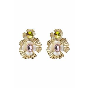 Cercei aurii - forma de floare - cu pietre - Sinika C2 - imagine