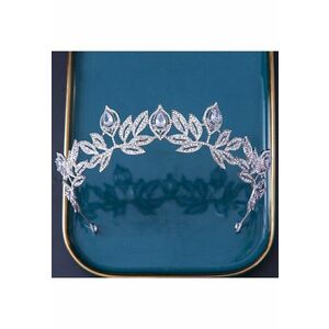 Coronita argintie - cu frunzulite si pietre - Harvey C6 imagine