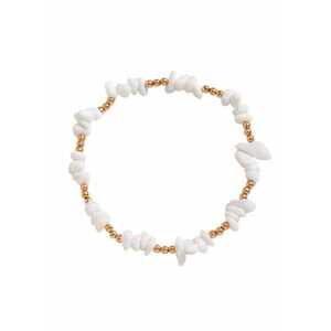 Bratara de picior - alba - cu margelute aurii - Gaston C3 - imagine
