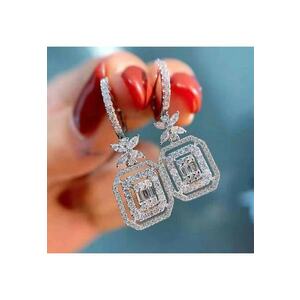 Cercei argintii - cu pietre din zirconiu - Nathaly C15 - imagine