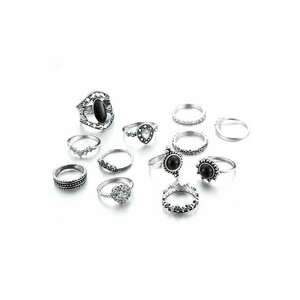 Set 12 Inele - argintii - cu pietre - Taina C6 - imagine