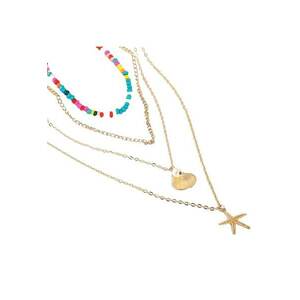 Set coliere - aurii - cu margelute colorate si forme marine - Selene C20 - imagine