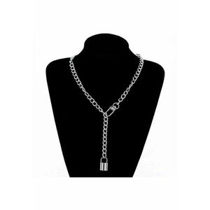 Colier argintiu - cu lacat - Debbi C15 - imagine