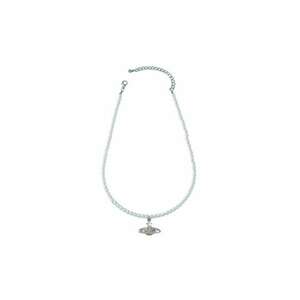 Colier argintiu - cu perle - pietre si pandantiv cu planeta - Saturn C4 imagine