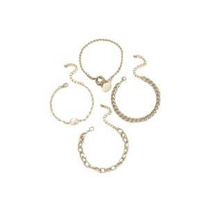 Set 4 bratari - argintii - cu zale si perla - Siegrun C18 - imagine