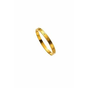 Bratara aurie - din otel inoxidabil - suflata cu aur 18k - tip bangle - cu pietricele - Isalin C5 imagine