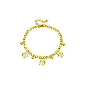Bratara aurie - din otel inoxidabil - suflata cu aur 18k - cu piese in forma de soare - Erica C3 imagine