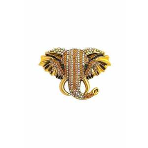 Brosa aurie - forma de cap de elefant - cu pietre - Lilou C3 - imagine