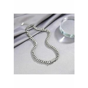 Colier argintiu - din otel inoxidabil - cu zale - suflat cu aur 18k - Anaya C1 imagine