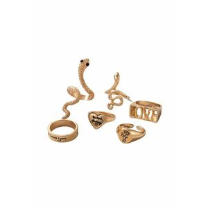 Set 6 inele - aurii - cu sarpe - Biggie C4 - imagine