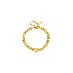 Bratara aurie - din otel inoxidabil - suflata cu aur 18k - cu inimioara - Damiana C10 imagine