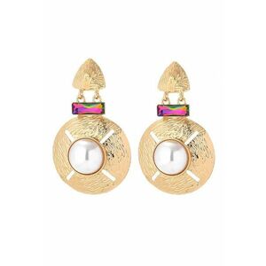 Cercei aurii - rotunzi - cu perla - Ansa C10 - imagine