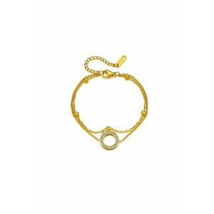 Bratara aurie - din otel inoxidabil - suflata cu aur 18k - in 2 straturi - cu pietre - Daisy C10 imagine