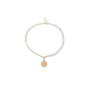 Colier auriu - cu banut si perle - Sharon C17 - imagine