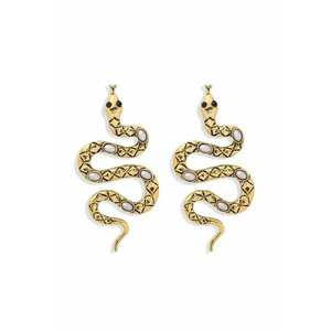 Cercei aurii - forma sarpe - cu perle - Nadine C4 - imagine