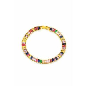 Bratata tennis - aurie - cu pietre multicolore din zirconiu - Hosias C1 - imagine