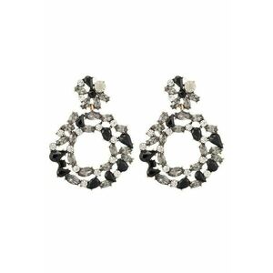 Cercei aurii - rotunzi - cu pietre negre - Edvia C3 - imagine