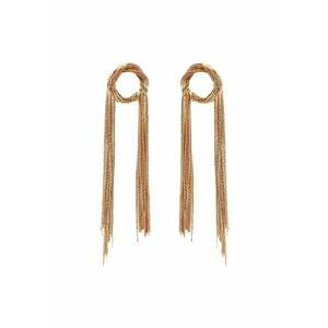 Cercei aurii - lungi - cu nod si franjuri - Helmut C5 imagine