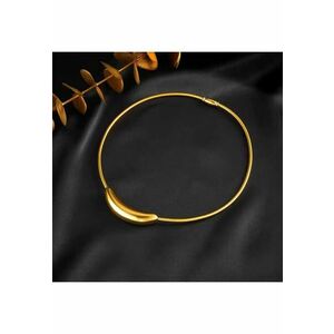 Colier auriu - din otel inoxidabil - design minimalist - suflat cu aur 18k - Toka C2 imagine