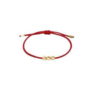 Bratara rosie - tip snur - cu accesorii aurii - Sacha C1 imagine