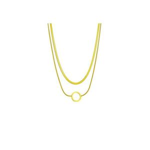 Colier auriu - din otel inoxidabil - suflat cu aur 18k - in 2 straturi - Doris C1 imagine