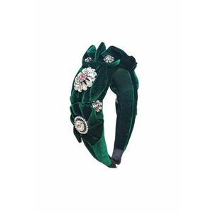 Bentita verde - din catifea - cu pietre - Sajda C1 imagine