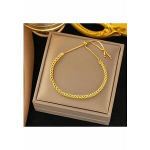 Bratara aurie - din otel inoxidabil - suflata cu aur 18k - impletita - Joey C6 imagine