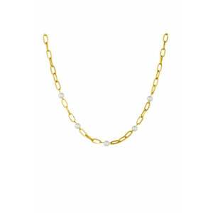 Colier auriu - din otel inoxidabil - suflat cu aur 18k - cu zale si perlute - Elija C2 imagine