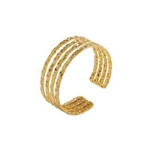 Bratara aurie - din otel inoxidabil - suflata cu aur 18k - texturata - Jodda C6 imagine