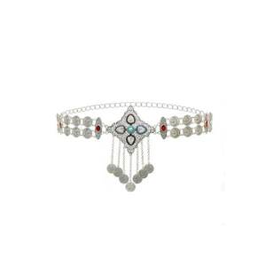 Lant de corp - argintiu - cu banuti si pietre - Kiana C15 - imagine