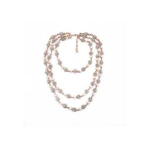 Colier auriu - in 3 straturi - cu pietre si perle - Holga C1 - imagine