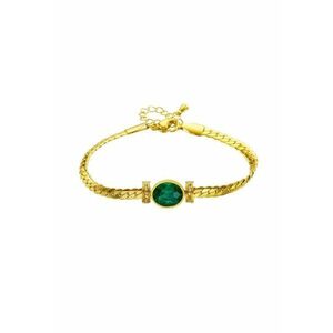 Bratara aurie - din otel inoxidabil - suflata cu aur 18k - cu piatra verde - Emmar C3 imagine
