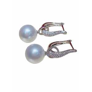 Cercei argintii - cu perle si pietre din zirconiu - Agatha C16 - imagine