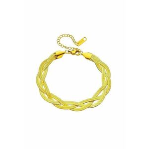 Bratara aurie - din otel inoxidabil - suflata cu aur 18k - impletita - Emalie C3 imagine