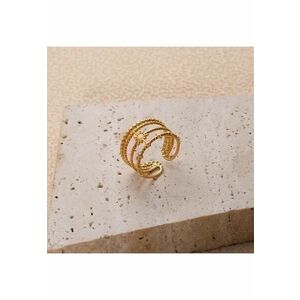 Inel auriu - reglabil - din otel inoxidabil - suflat cu aur 18k - cu soare si straturi multiple - Olena C8 imagine