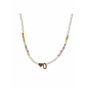 Colier auriu - cu margelute colorate - litera O C2 imagine