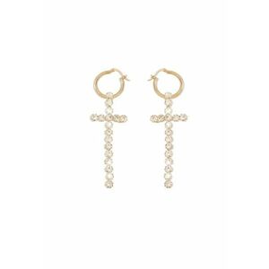 Cercei aurii - in forma de cruce - cu pietre - Louana C5 - imagine