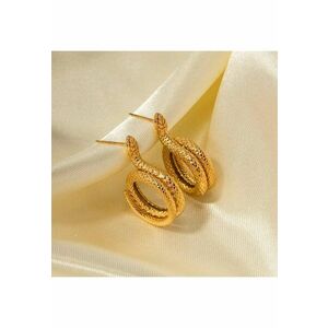 Cercei aurii - din otel inoxidabil - forma de sarpe - suflati cu aur 18k - Bartha C2 imagine