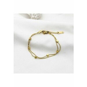 Bratara aurie - din otel inoxidabil - suflata cu aur 18k - in 2 straturi - cu piese cub - Jebel C6 imagine