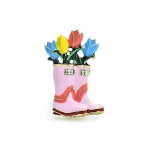 Brosa aurie - forma de cizmulite roz - cu lalele - Albana C3 imagine